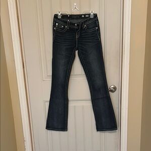 Miss Me Blue Boot Cut Jeans with Vintage Wash